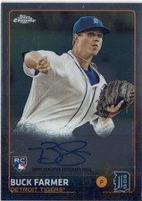 2015 Topps Chrome Buck Farmer (Tigers) Rookie Auto Card No. AR-BFR RC. rookie card picture
