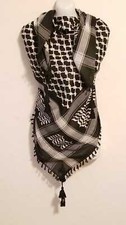 Unisex Black White Shemagh Head Scarf Neck Wrap Cotton Face Cover Army Arab BKBK