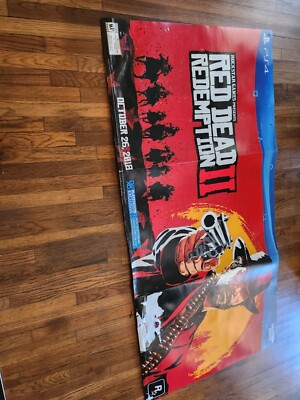 Red Dead Redemption 2 Double Poster GameStop Rockstar Games Promo RARE