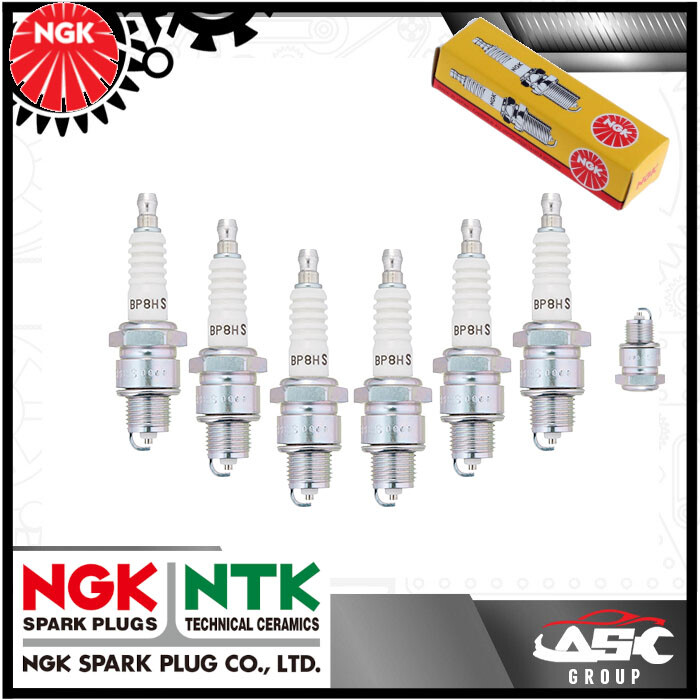 6x NEW NGK Replacement SPARK PLUGS - Part No. BP8HS Stock no 2630 6pk sparkplugs