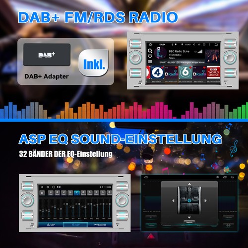 DAB+ 64G Android 14 Carplay Autoradio Navi Für Ford Focus C S Max Transit Fiesta - Bild 13 von 15