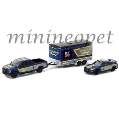 GREENLIGHT 51061 C 2014 NISSAN SKYLINE GT-R 35 & 2015 FORD F-150 GOOD YEAR 1/64