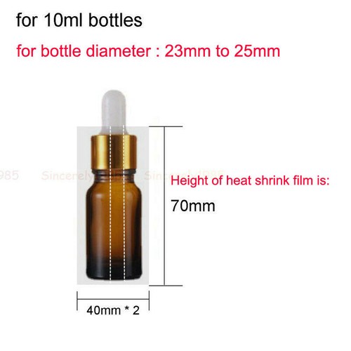 100X 500X Heat Shrink Wrap Film PVC Shrinkable for Doterra Dropper Spray Bottles - Picture 12 of 29