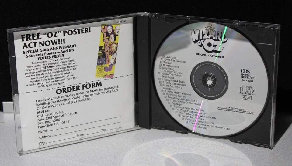The Wizard Of Oz - Original Cast Album - 1989 Musical CD - (C809) Foto 3 de 3