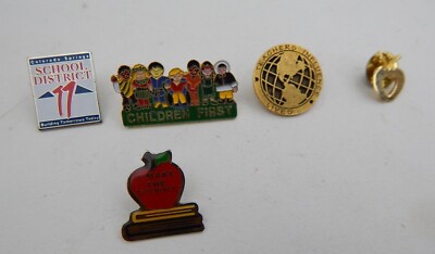Lot of 5 pins Children First Apple I make the Difference School district 11