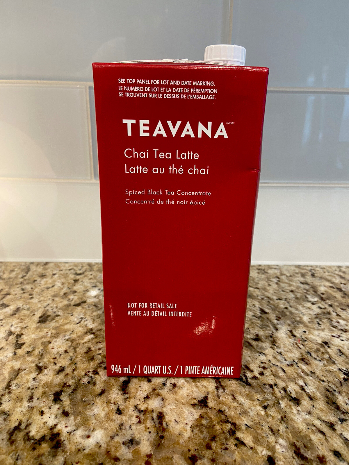 Starbucks Teavana Chai Tea Latte, Spiced Black Tea, 1 Qt. BB 03/16/24