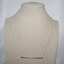 Silpada Sterling Silver Petite Underlined Brass Bar Necklace N3438 - New In Box