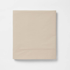 King 300 Thread Count Ultra Soft Flat Sheet True Khaki - Threshold