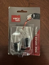 Vacu Vin Crystal Wine Server / Pourer Set of 2, Black
