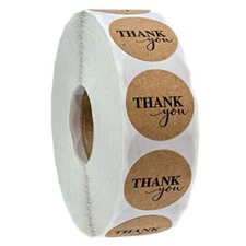 500pcs/roll Round Natural Kraft Thank You Stickers Seal Label Scrapbooking Decor