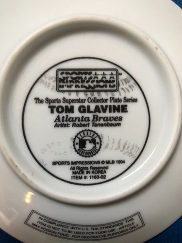 2 1994 Sports Impressions Tom Glavine + Living 500 Homerun Hitters 4.25" Plates - Picture 5 of 5