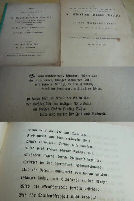 Zwei Kleindrucke 1823, Gedichte Jubiläum Abt BARTELS (Kloster Riddagshausen) - Bild 1 von 4