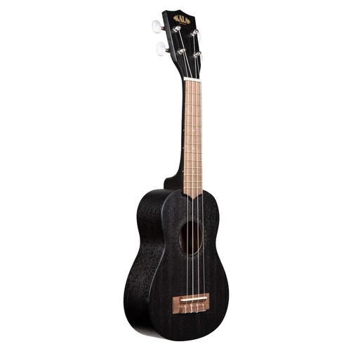 Kala Black Satin Mahogany Soprano Ukulele KA-15S-BLK, Black