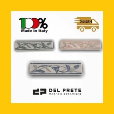 TORELLO CERAMICA di Sassuolo LISTELLO DECORO Fiorentino 20x5cm Bianco Blu Verde