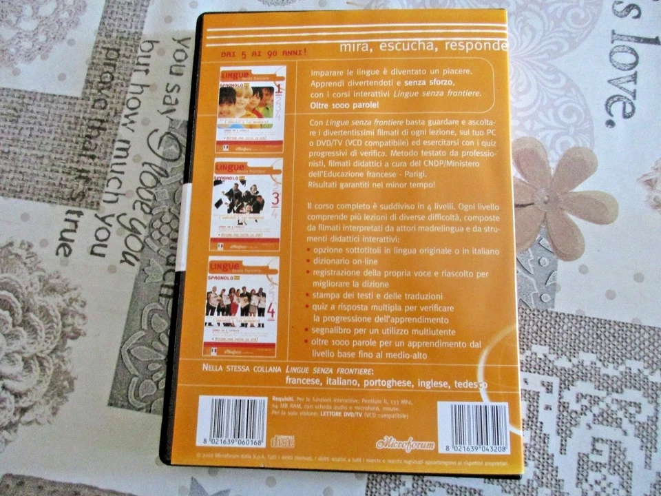 CD ROM LINGUE SENZA FRONTIERE SPAGNOLO 12 CD 36 LEZIONI - Immagine 2 di 2