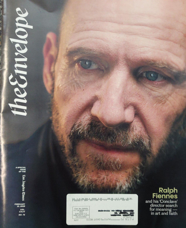 THE ENVELOPE MAGAZINE Feb. 13, 2025 LOS ANGELES TIMES Ralph Fiennes Conclave
