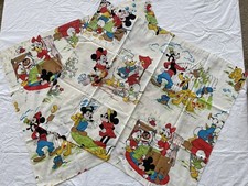 VTG Walt Disney Productions Fabric Curtains Mickey Minnie Mouse Pluto 32 x28
