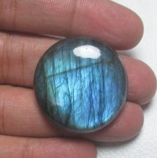 Natural Labradorite Cabochon Round 76.65 Ct Flat back Loose Gemstone J 56