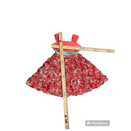 Rare Editions Coral and Sage Green sz 7 Flower Girl party Event Formal Pagent - Picture 3 of 12