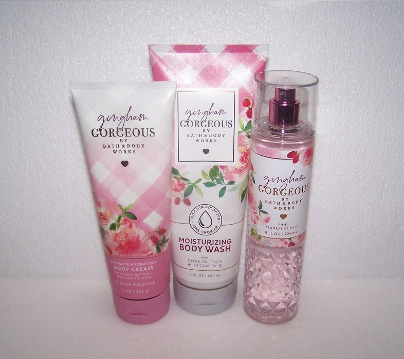 Bath and Body Works Gingham Gorgeous 3 Piece Set Body Wash, Cream