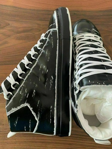 BALENCIAGA ARENA LEATHER HIGH-TOP SNEAKERS SHOES SCHUHE TRAINERS DISTRESSED 41