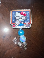 id badge reel retractable alligator clip office school student medical hello kit