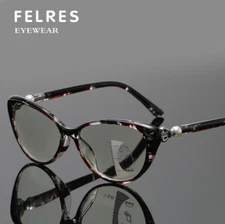 Women Cat Eye Progressive Multifocus Anti-blue Light Retro Reading Glasses New