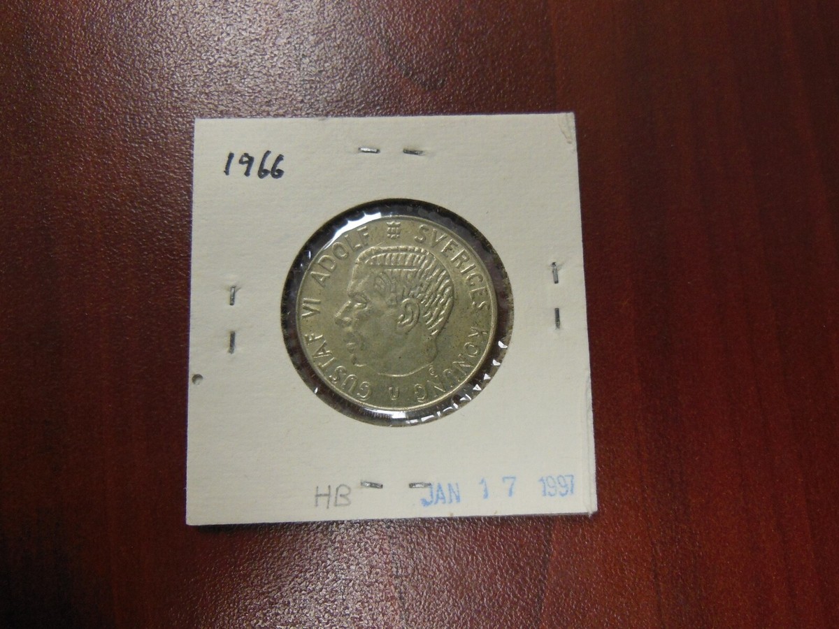 1966-U Swedish One (1) Krona Silver 