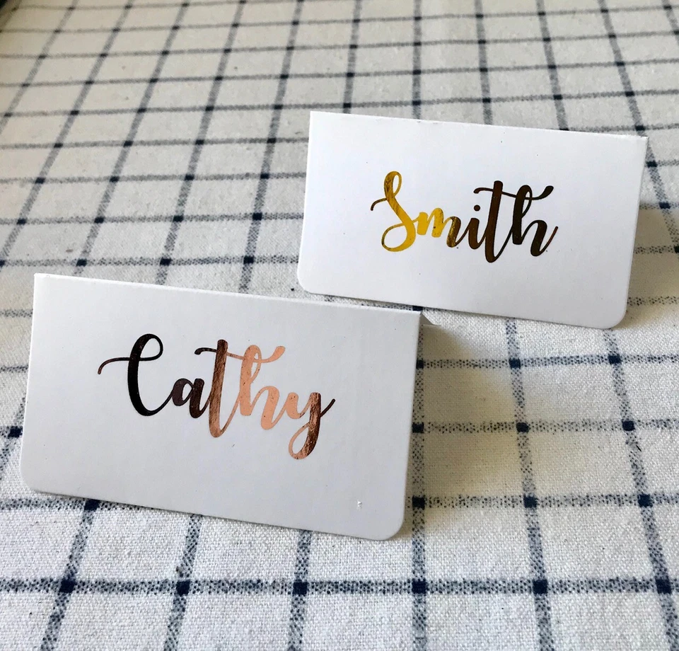 50 Personalised Wedding Table Name Cards Place Cards Banquet Rose Gold Foil Card - image 2 of 4