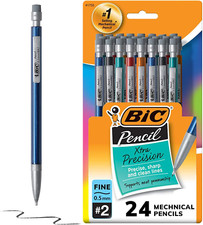 BIC 24-Count Pack Xtra-Precision Mechanical Pencils with Erasers 0.5mm Pencil