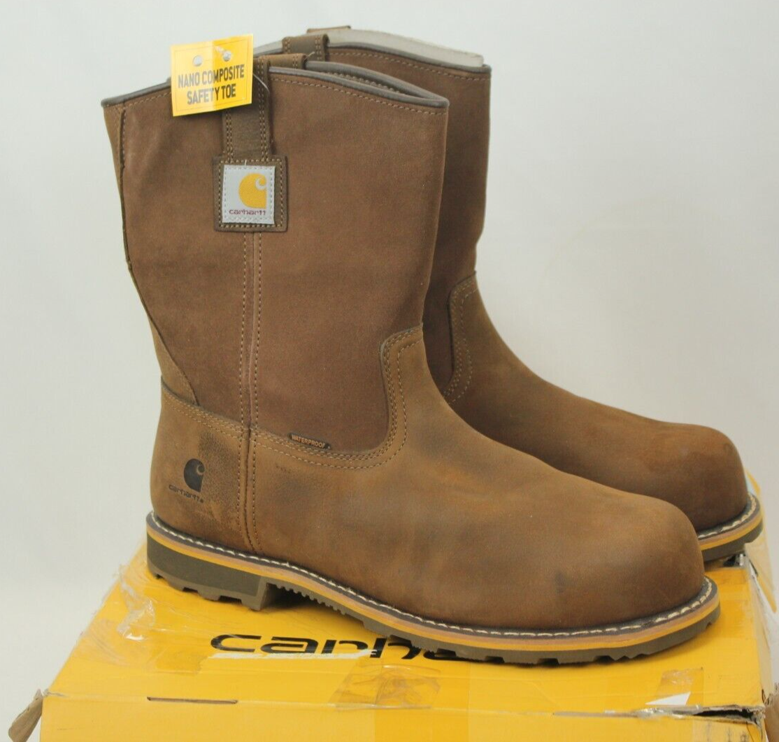 Carhartt Waterproof 10-Inch Men\'s Sz 9 Nano Composite Toe Pull Up Boots FP1453-M Carhartt Waterproof 10-Inch Men main image 3