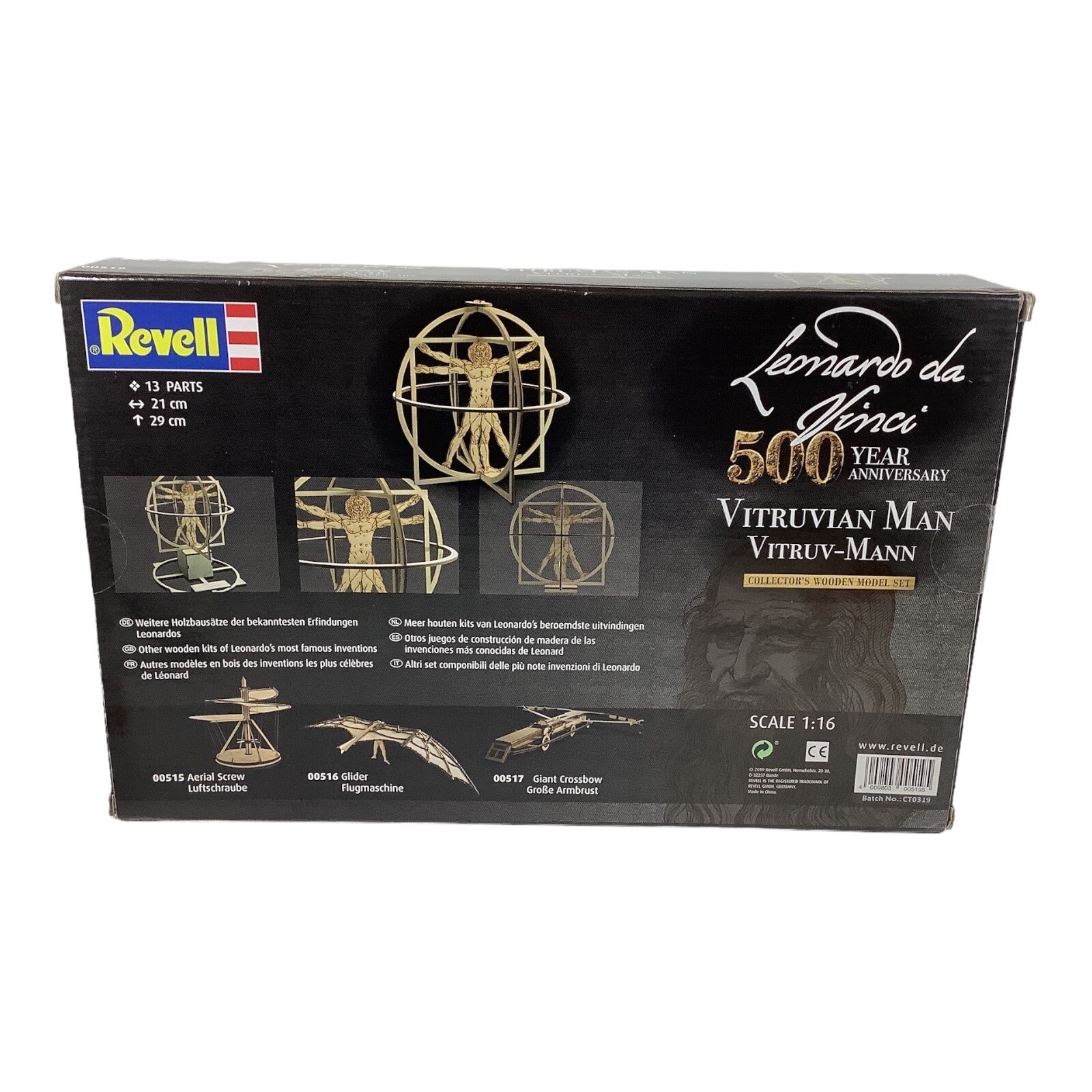 Revell Vitruvian Man Leonardo Da Vinci 1/16 Wooden Model Kit 00519 Vitruv-Mann