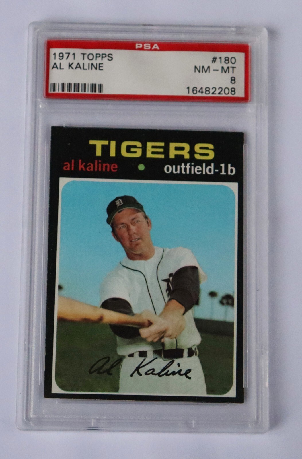 1971 topps # 180 al kaline psa 8 nm-mt nq