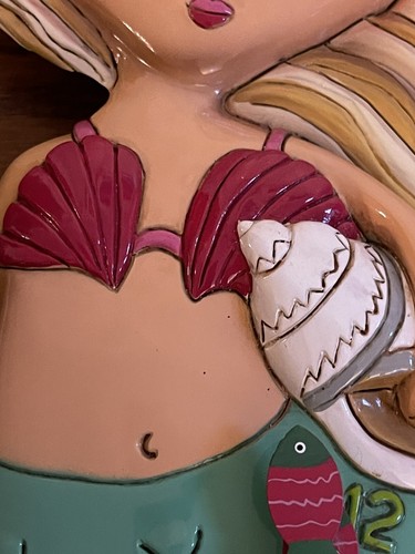 Allen Design Studio Collection Mermaid Resin Wall Clock Pendulum~14x9” - Picture 4 of 11