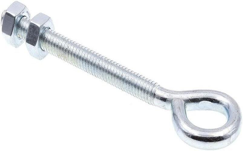 10pack Heavy-duty Eye Bolts with Nuts 1/4" 20x4" Zinc Plated Steel Hex Head New