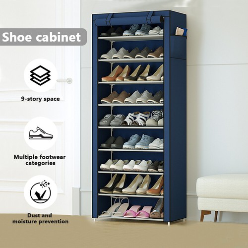 10 Layer 9 Shelf Shoes Cabinet Storage Organizer Shoe Rack Dustproof Standing - 第 2/27 張圖片