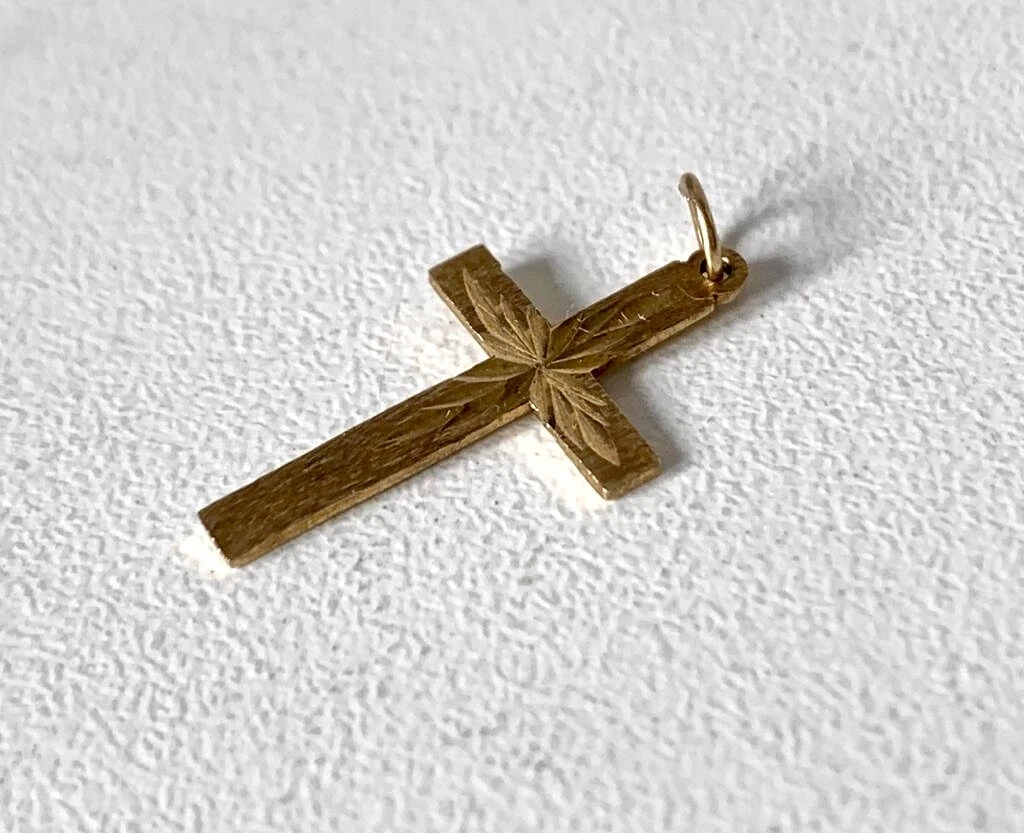 Diamond cut shop gold cross