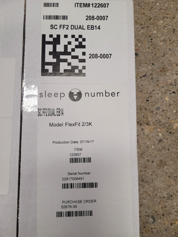 Sleep Number Control Box. Model: Flex Fit 2/3K.