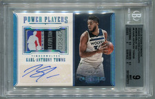 2017-18 PANINI Dominion Karl-Anthony Towns LOGOMAN PATCH - 1/1 - Auto BGS 9 RARE