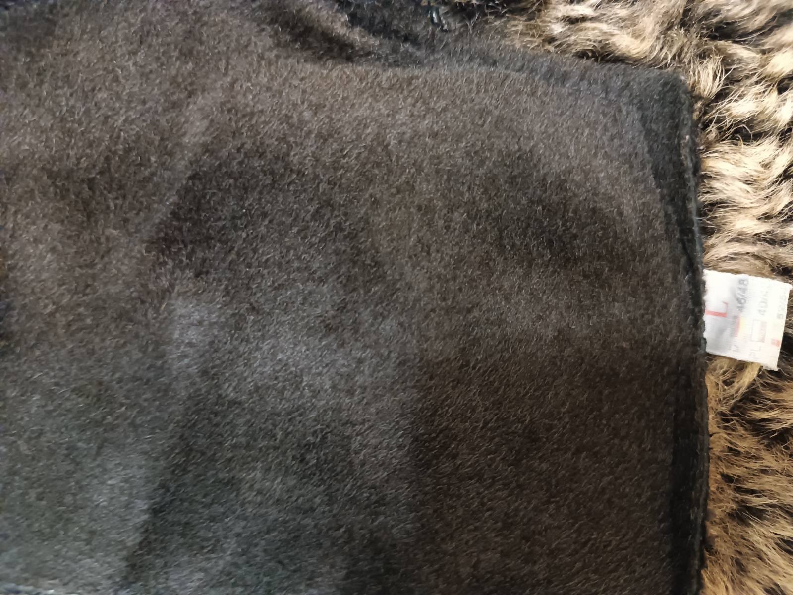 Toscana black suede shearling sheepskin winter Coat with Real Fur Trim syze M-L