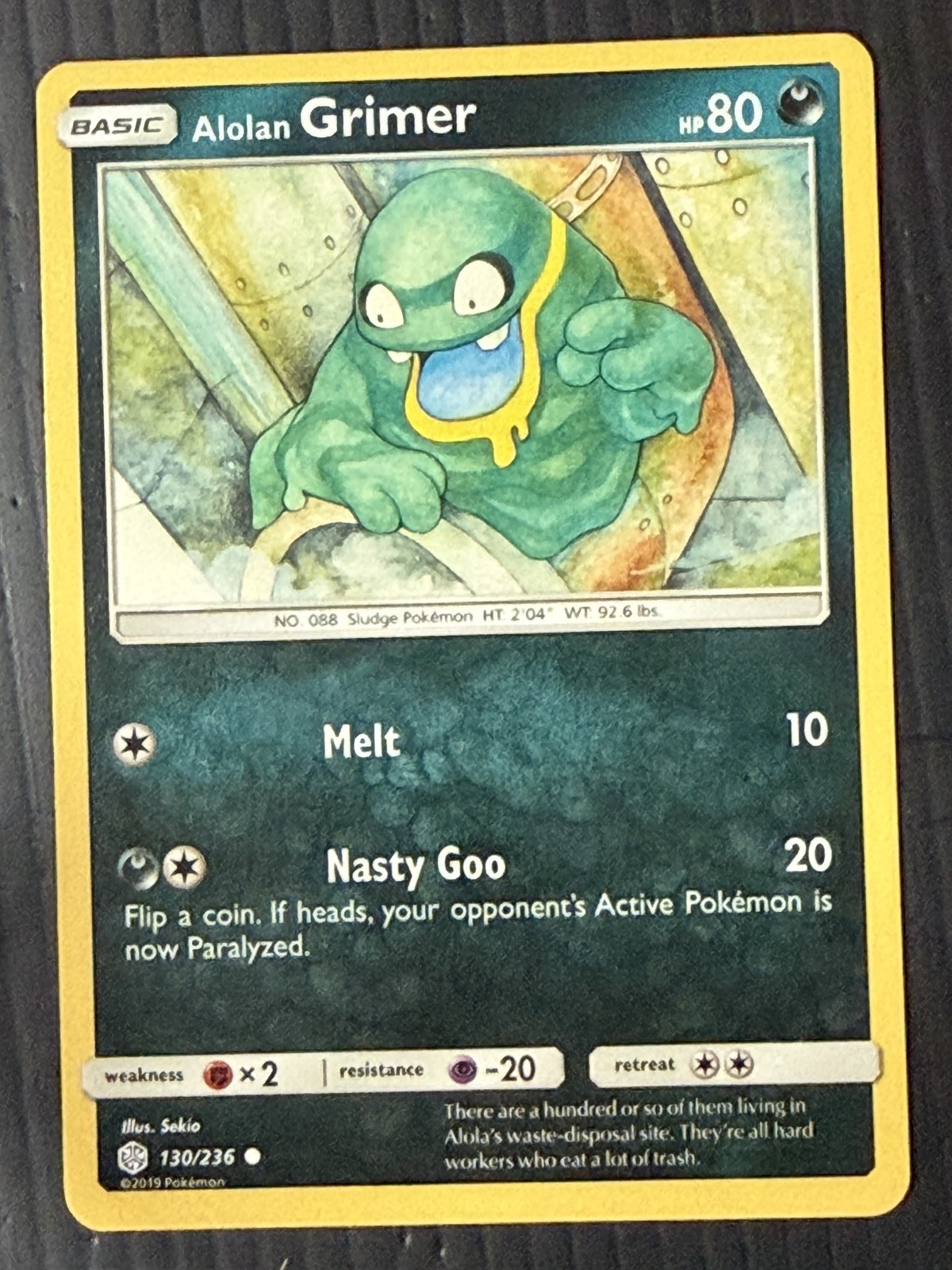 Alolan Grimer 130/236 Common SM - Cosmic Eclipse Pokemon Near Mint