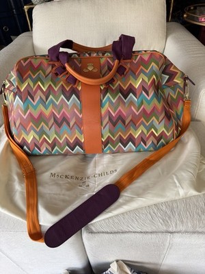 MacKenzie-Childs Vintage Pattern Weekend Travel Bag RARE
