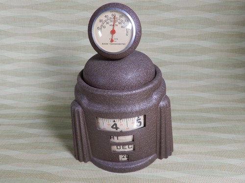 Westclox Kal Klok Crackle Paint Beautiful Condition Thermometer Top! Working