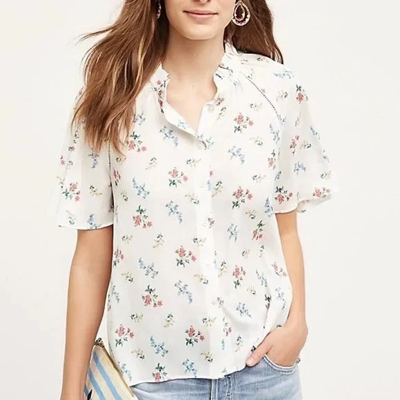 Blusa floral octava Erin Fetherston XS Anthropologie Foto 2 de 4