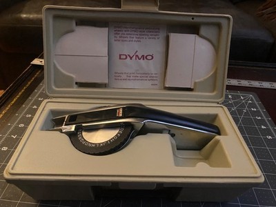 Vintage DYMO 1570 Label Maker Chrome Original Case 3 wheels...Barely Used!