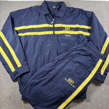 Men  s Navy Military Recruiter Track Suit Large Blue Yellow Full Zip USA