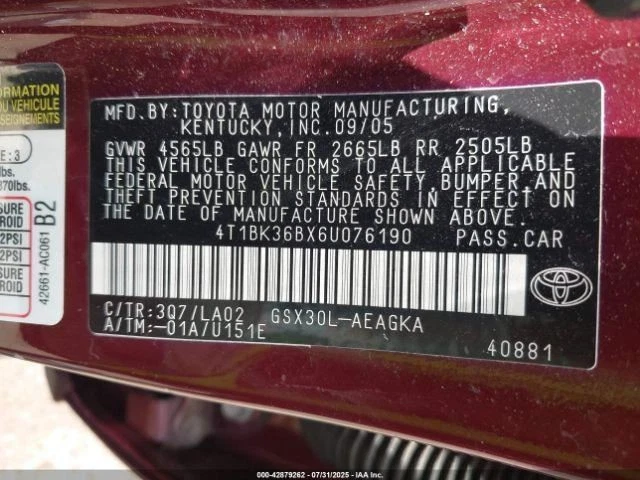 Cambio de transmisión AVALON 2006 2668620 Foto 4 de 4