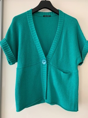 LUISA CERANO Damen Jacke Strickjacke grün Gr. 38 Baumwollmischung