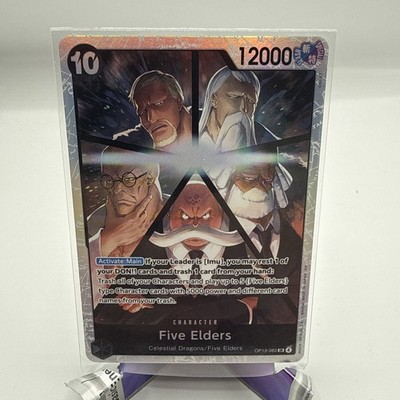 Five Elders SR One Piece OP13-082 Carrying On His Will Foil Card Near Mint NM