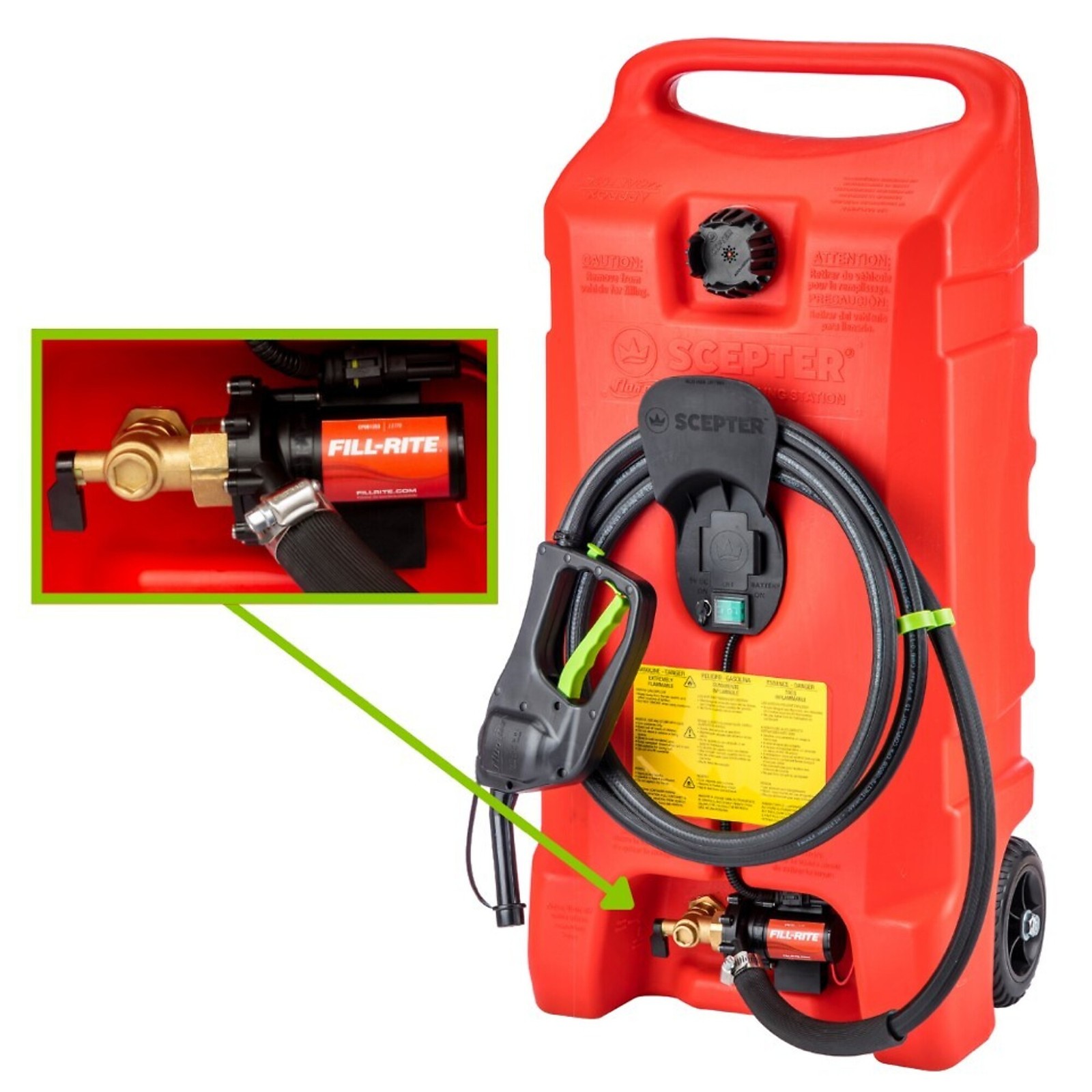 14-Gal Flo n' Go Duramax Scepter Gas Caddy with 6 GPM Fill-Rite Fuel Pump